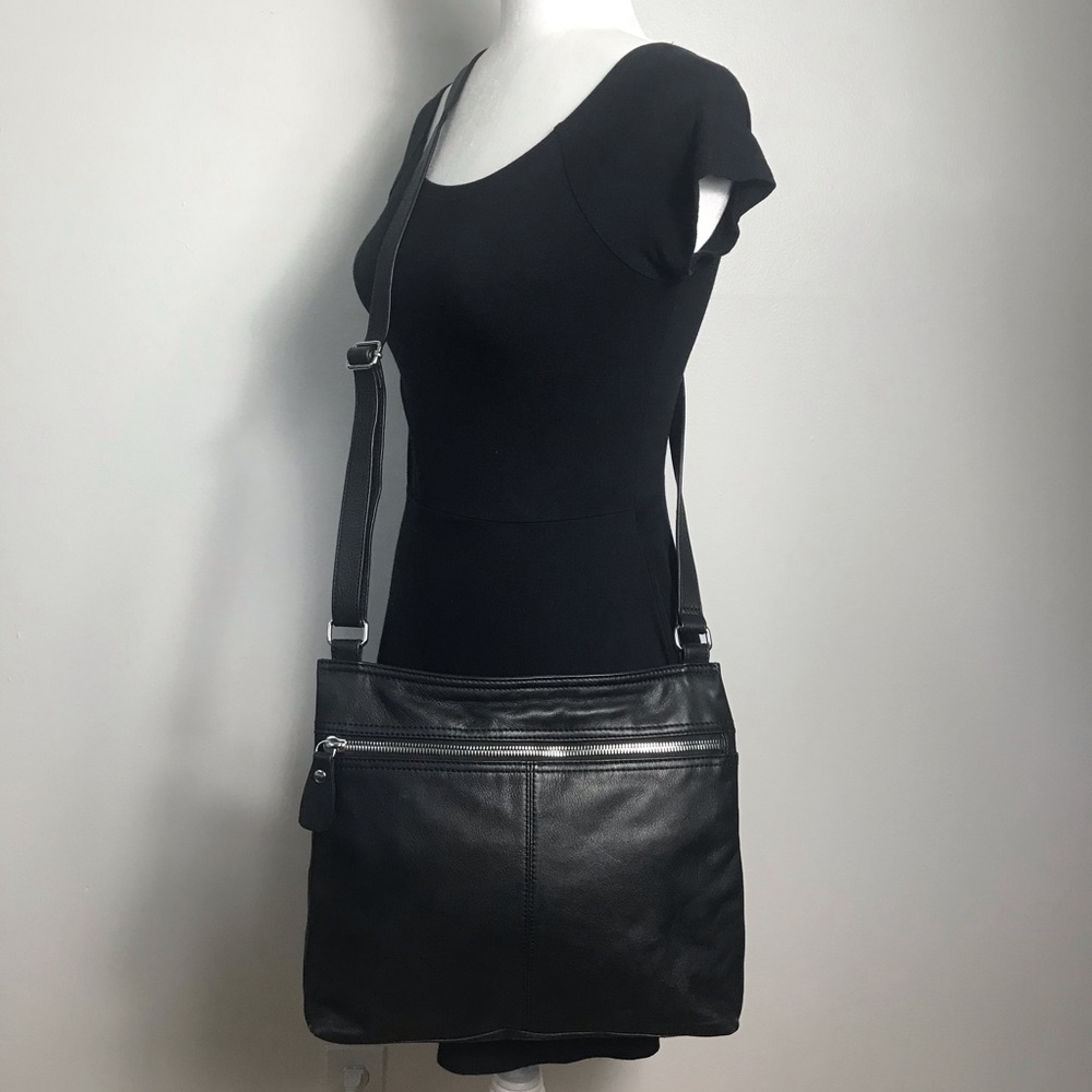 Margot Black Soft Leather Crossbody Bag